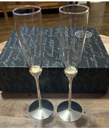 2 Things Remembered Champagne Toasting Flutes Wedding Goblet Glasses Pearls - €20,00 EUR