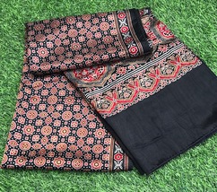 Ajrakh modal satin fabric Indian Stole for Women, Scarf, Shawl, abaya DP001 - £13.42 GBP