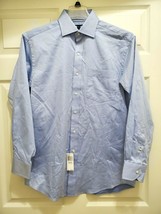 Tommy Hilfiger Men&#39;s Size M 15 32-33 Long-Sleeve Dress Shirt Blue - $22.76