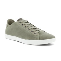 Ecco Men&#39;s Collin 2.0 Lace Up Suede Leather Sneaker Shoe White Sidewalls Vetiver - £79.05 GBP