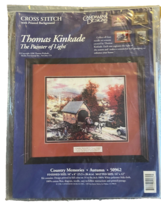 Cross Stitch Kit Holiday Thomas Kinkade Country Memories Autumn 50962 1996 - £10.19 GBP