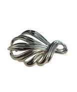 Monet Silver Tone Ribbon Swirl Brooch Vintage Abstract Leaf Pin 2.5” - $16.20