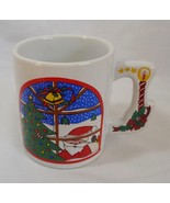 Christmas Santa Claus Christmas Tree Bells Candle 10 oz Coffee Mug Cup  - £1.58 GBP