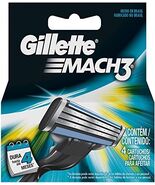 Gíllette Mach 3 Razor Refill Cartridges 4 Ct closer shave up to 100% red... - $220.32 MXN