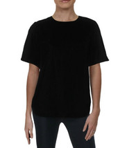 NEW Women&#39;s Ralph Lauren Black S/S Crushed Black Velvet Top Sz 10 - £29.50 GBP