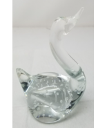 Bubble Glass Swan Figurine Handmade Beak Up Vintage 1980s - £11.84 GBP