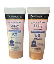 2 Neutrogena Pure & Free Baby Sunscreen Broad Spectrum SPF 50 3oz Zinc Oxide NEW - $28.71