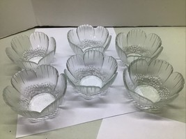 (6) ARCOROC FRANCE SCALLOPED EDGE CLEAR DESSERT  2.5 Tall 4.5 Wide - $14.85