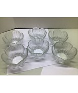 (6) ARCOROC FRANCE SCALLOPED EDGE CLEAR DESSERT  2.5 Tall 4.5 Wide - $276.68 MXN