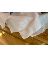 Vintage 4 Pink Embroidered Cotton Handkerchief Napkin Floral Scalloped V... - $454.39 MXN