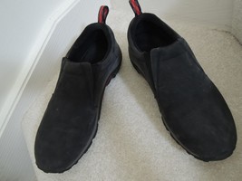 Mens Shoes Merrell Jungle Moc Size 11 D Black Suede Slip On - Air Cushion - £46.21 GBP