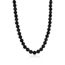 Stainless Steel 8mm Bead Necklace - Onyx - £92.43 GBP