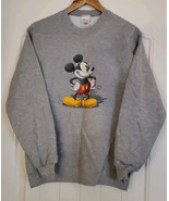 Vintage Disney Store Mickey Mouse Sweatshirt Jumper Sweater Grey Retro S... - €28,29 EUR