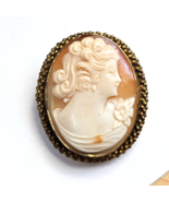 Vintage 12kt Yellow Gold Filled Shell Cameo Brooch/Pendant 1.1/4&quot; x 1.1/8&quot; - €82,47 EUR
