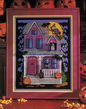 Cross Stitch Halloween Haunted House Trick Or Treat Moon Harvest Witch P... - £7.98 GBP