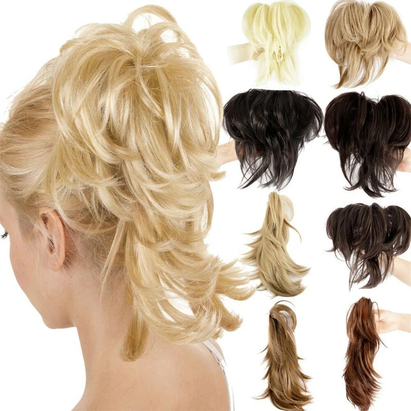 Messy Bun Clip on With Claw Attachment Adjustable Messy Style Ponytail Hair - £15.28 GBP