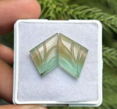 AAA+ Natural Hand carved Rainbow Pair Fluorite Gemstone, Jewelry Making ... - $10.99