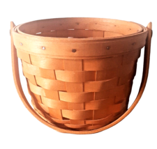 Longaberger Round Basket 5.25 Inch Tall Indented Bottom 2000 - $24.61