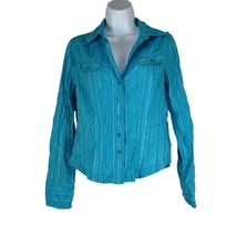 Nine &amp; Co by Nine West Women&#39;s Long Sleeved Button Down Shirt Size 6 Blue - £10.95 GBP