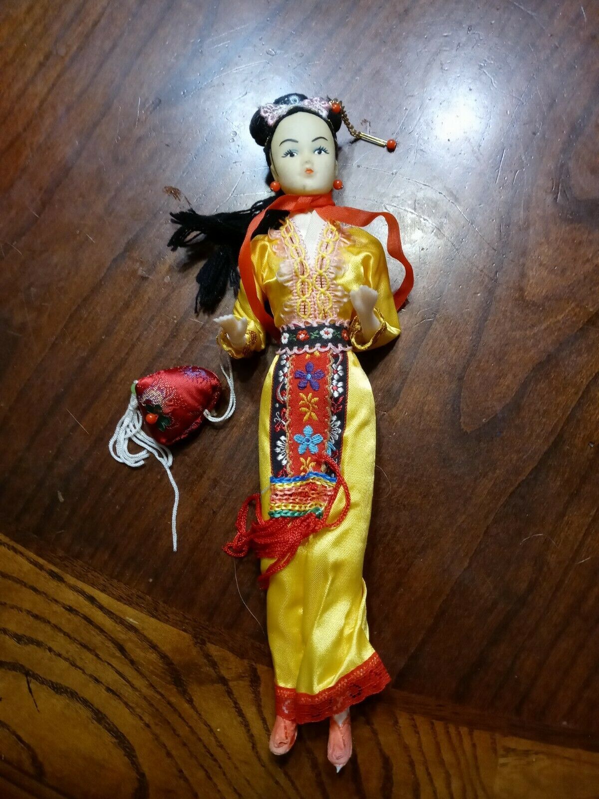 Primary image for Little China Doll 10" Made In China Ornate Oriental Dress Chinese Dynasty Vtg