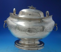 Coin Silver Tureen w/ Cover Applied 3-D Grasshopper Ring Handles 55.1ozt (#6036) - £3,891.34 GBP
