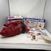 Royal Dirt Devil Model 103 Hand Vacuum Red With Attachments &amp; Box Vintage TESTED - £37.97 GBP