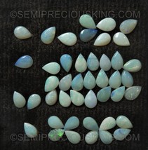 Natural White Opal Pear Cabochon 6X4mm Play of Colors SI1 Clarity Loose Opal - £2.47 GBP