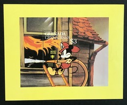 Disney - Grenada Grenadines- Mickey Fighting A Fire - Most gum removed, thin - £2.27 GBP