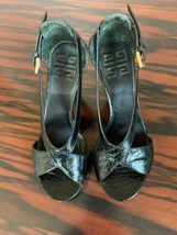 EUC GIVENCHY Black Open Toe Side Buckle High Heel Sandal SZ 36.5/US 6.5 - £116.85 GBP