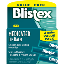 Blistex Medicated Lip Balm SPF 15, 3 Sticks per Pack.. - £11.10 GBP