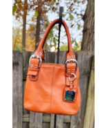 Tignanello Orange Leather Handbag Satchel - £20.78 GBP