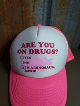 VIBTAGE &quot; Are You On Drugs &quot; TRUCKER SNAPBACK HAT Pink With Tags  - £11.21 GBP