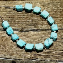 14pcs Natural Turquoise Line Beads Loose Gemstone Size 6x4mm To 8x7mm 33... - £8.82 GBP