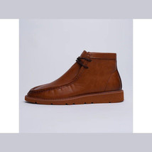 Men's TAYNO Wallabee Chukka Boots Mojave Smooth Leather Light Weight Cognac image 4