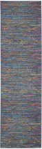 8&#39; Blue And Orange Abstract Power Loom Runner Rug - £79.73 GBP