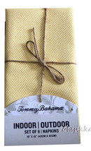 Tommy Bahama Set Of 6 Indoor Outdoor Yellow Fabric Napkins Summer Beach ... - £27.77 GBP