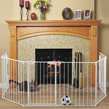 Fireplace Fence Pet Safety Fence 6 Panel Hearth Gate Pet Dog Cat Gate Metal  - £121.13 GBP