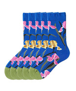 Anysox 5 Pairs Size 5-9 Fashion Socks Combed Cotton Art Abstract Pink Flower Oil - $25.90