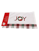 Christmas House Plaid Placemat, 12x18 Inch Oblong, Red/Green-JOY - $8.79