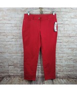 Alfani Womens Skinny Comfort Waist Ankle Pants Size 12 Red Stretchy Cott... - £19.03 GBP