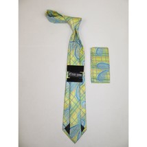 Men's Stacy Adams Necktie and Hankie Set Fancy Design Silky Look SAT37 Yellow image 2