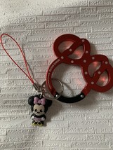 Minnie Mouse face carabiner with rubber charm ribbon - $27.45