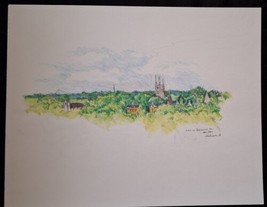 Signed Beverly Ellstrand View Of Richmond, Virginia Landscape Color Sket... - $27.00