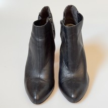 CIRCUS by Sam Edelman Shoes Black Leather Gold Block Heel Bootie Womans 8M - $35.99