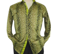 Men Shirt J.Valintin Turkey-Usa 100% Egyption Cotton Axxess Style 1646-08 Olive - £44.03 GBP
