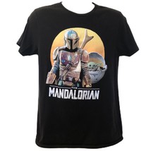 Star Wars The Mandalorian Graphic Men&#39;s Unisex Black T-Shirt Medium Sci-... - $17.80