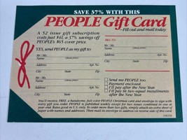 1984 Christmas People Weekly Gift Card postcard subscription gift card - $3.55
