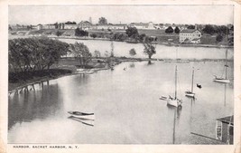 Sacket Harbor New York Ny Boats In Harbor Postcard 1920s - £6.70 GBP