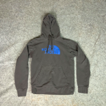 North Face Mens Hoodie Medium Gray Blue Sweatshirt Sweater Logo Outdoor ... - $18.98