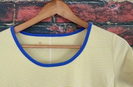 Talbots Womens Pullover Top L Yellow Scoop Neck Cotton Blend - £10.86 GBP